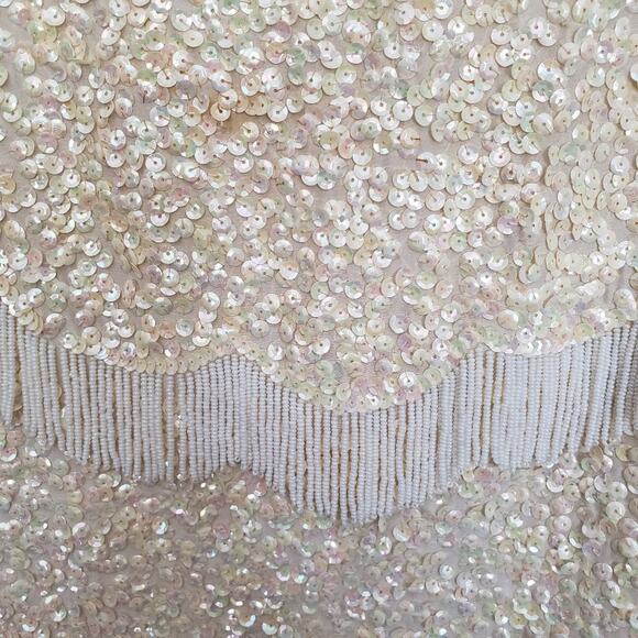 Creations by Harilela's Vtg 1960's Womens Beads Top Sz 38 Sequins Gatsby Flapper - Picture 2 of 8